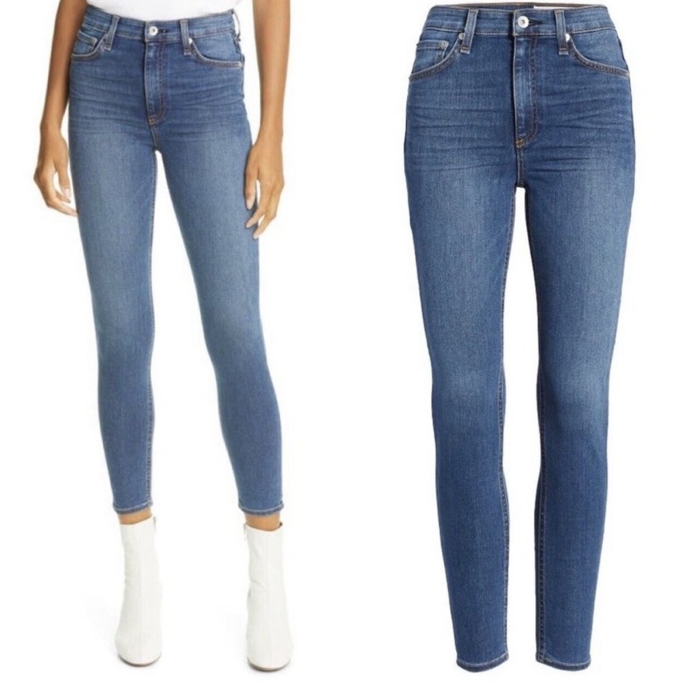 rag & bone Nina High Waist Ankle Skinny Jeans in Camden